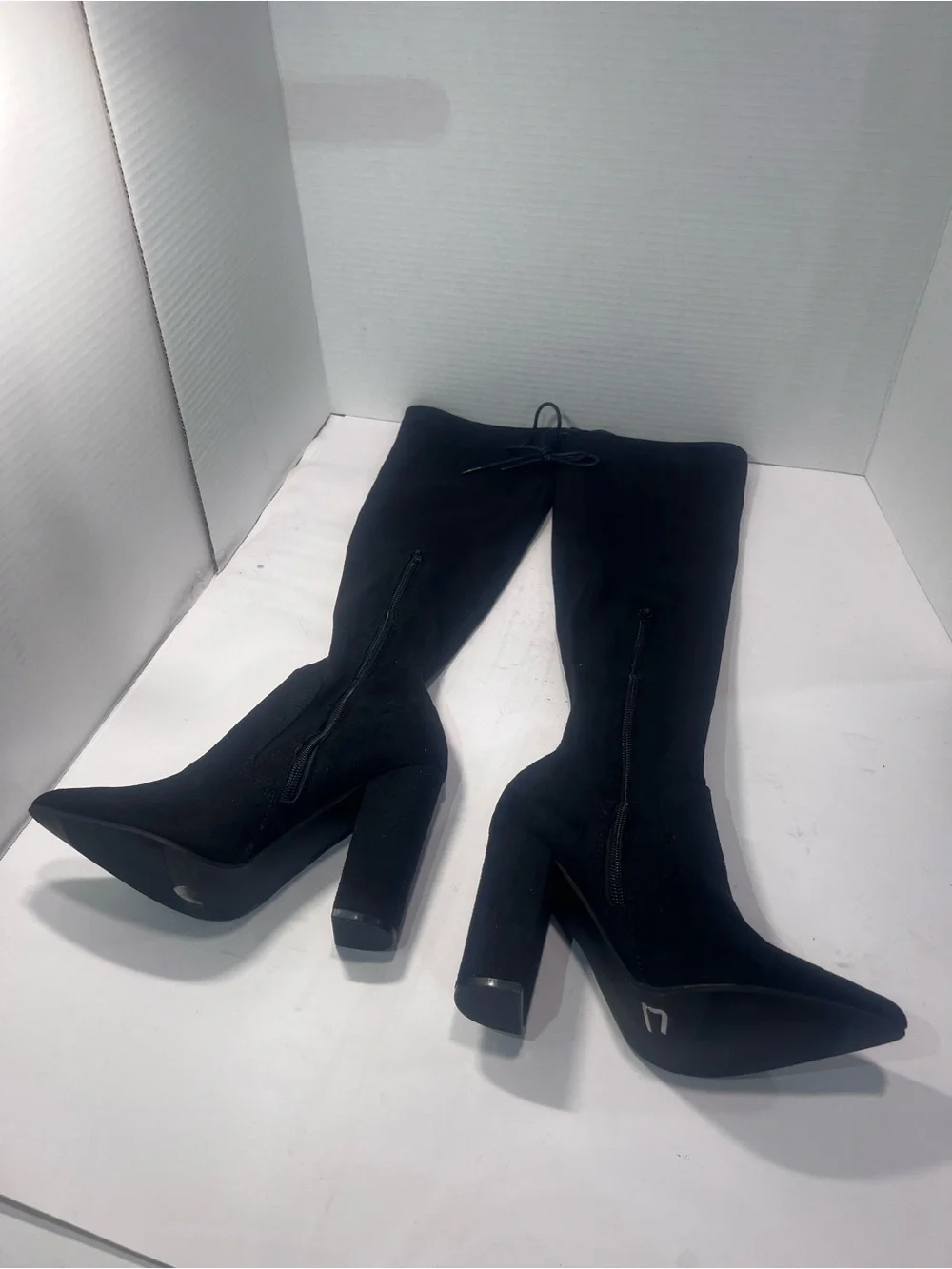 Bonnibel Black Over-the-Knee Block Heel Boots